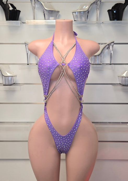 Body dos aros con cordon de Cristal with stone - On Request